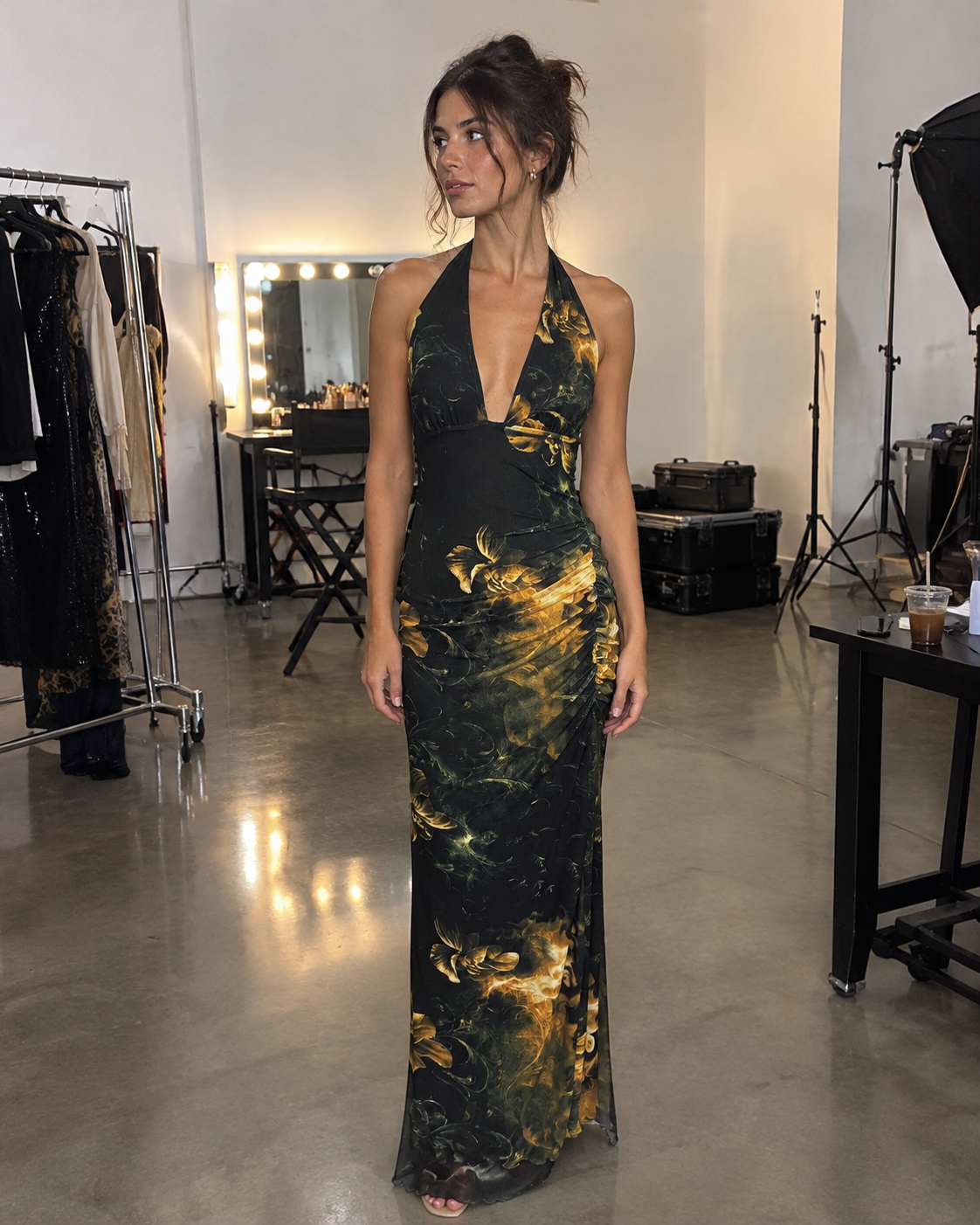 Vestido estampado microtul