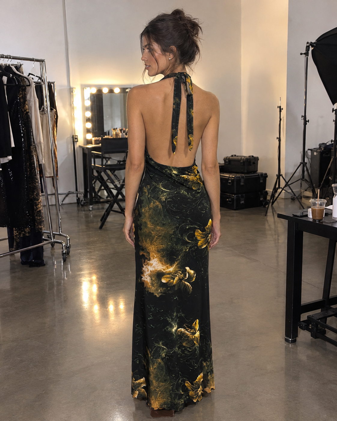 Vestido estampado microtul
