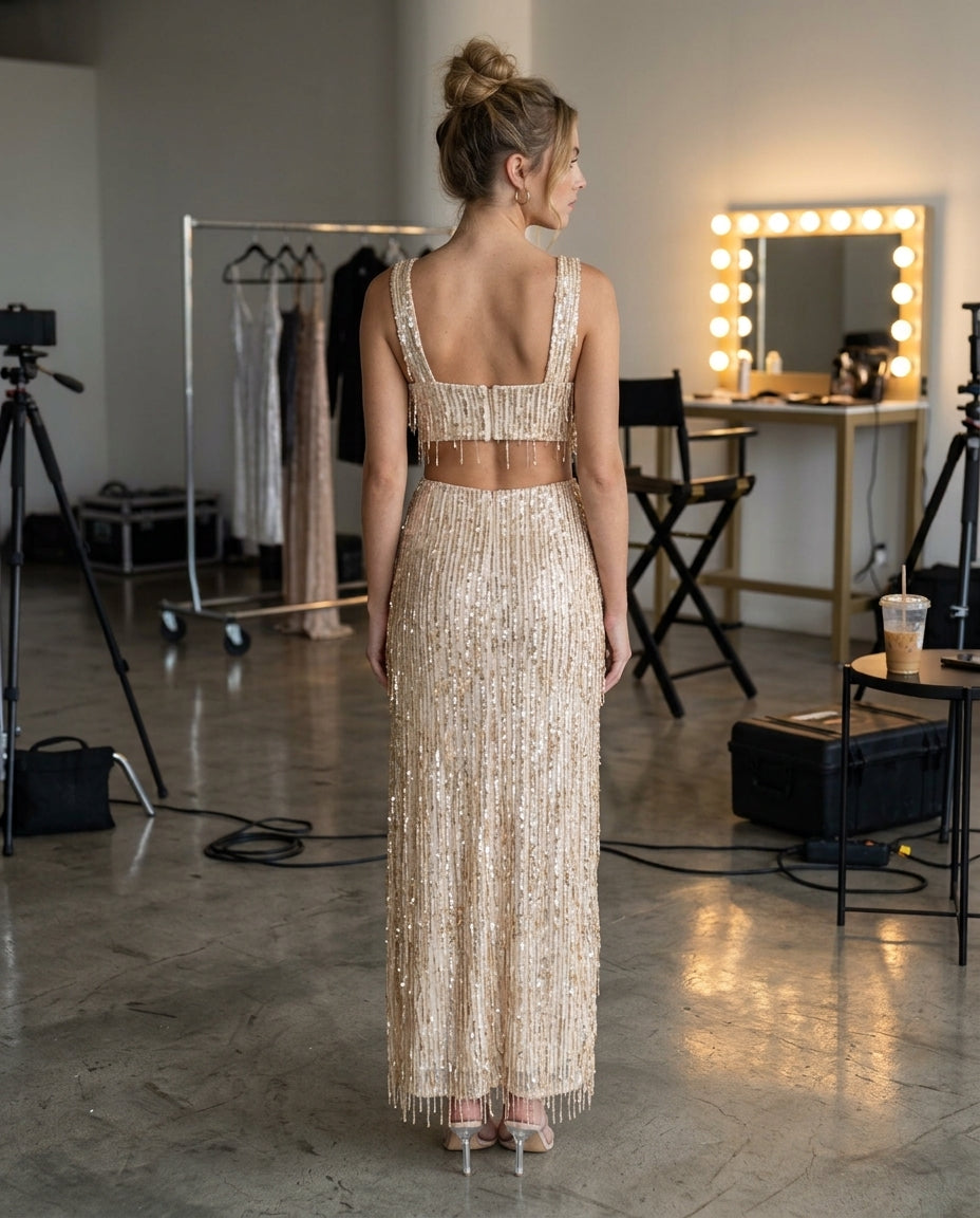 Vestido Flecos